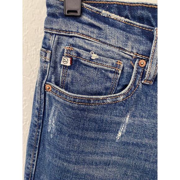 Dear John Women's Straight Leg Raw Hem Stretch Denim Jeans Distressed 26 Modern - Picture 3 of 10